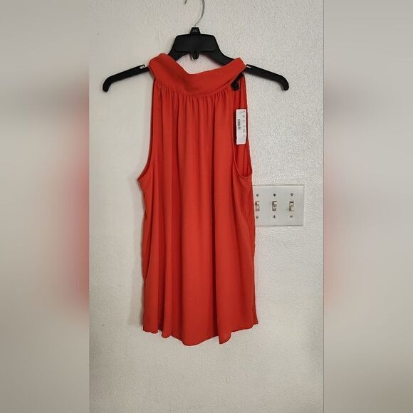 J. Crew Orange Turtle Neck Tie Top Size 10 Tall NWT - Picture 1 of 9